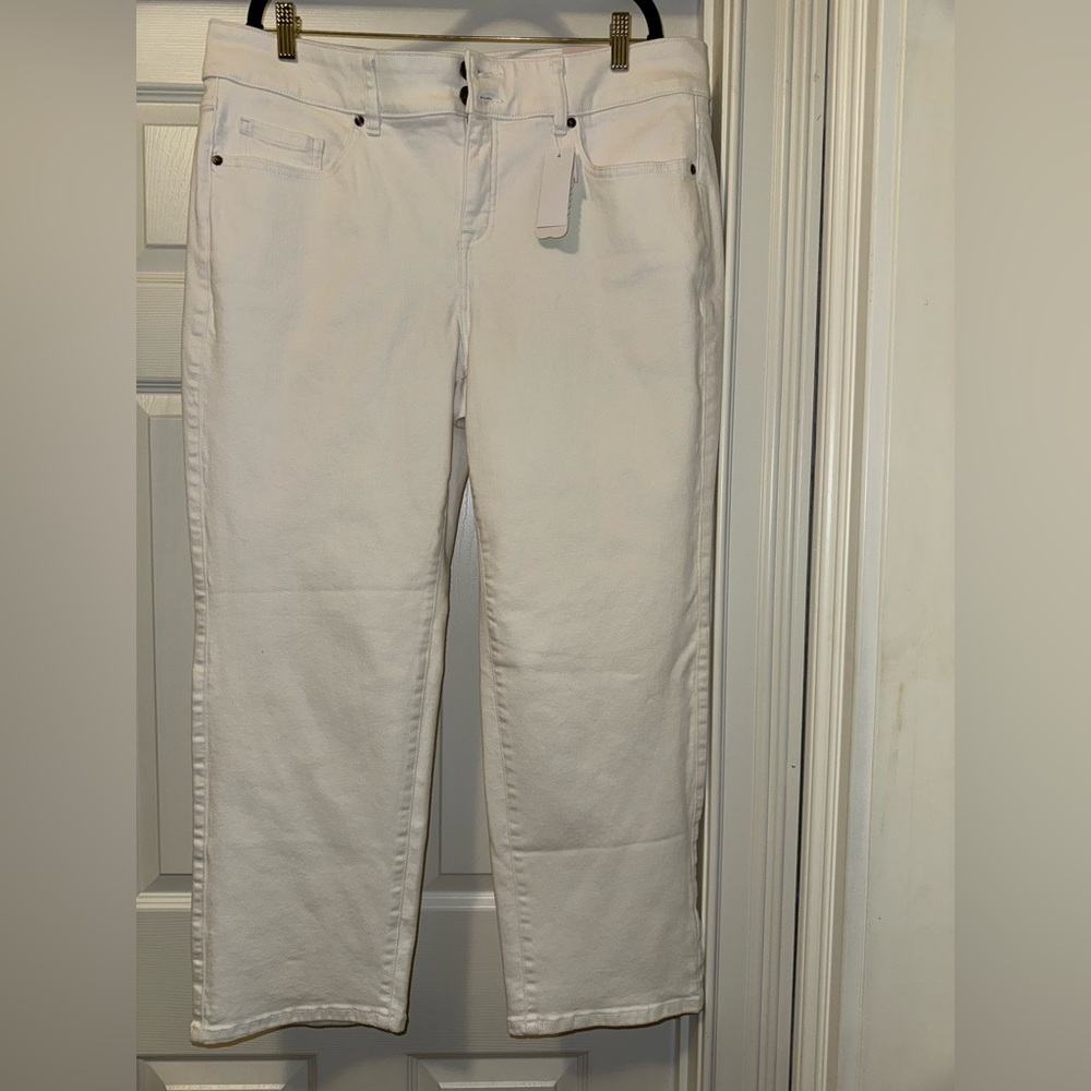 Lane Bryant Women's White Straight Leg Jeans